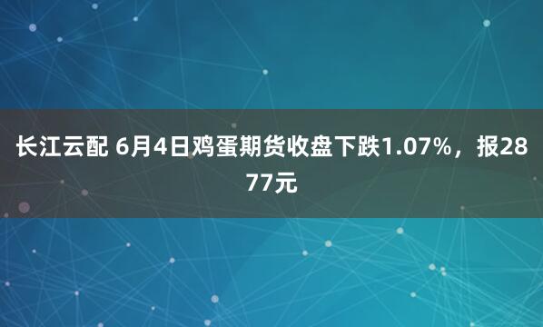 长江云配 6月4日鸡蛋期货收盘下跌1.07%，报2877元