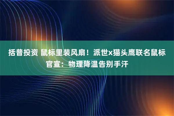 括普投资 鼠标里装风扇！派世x猫头鹰联名鼠标官宣：物理降温告别手汗